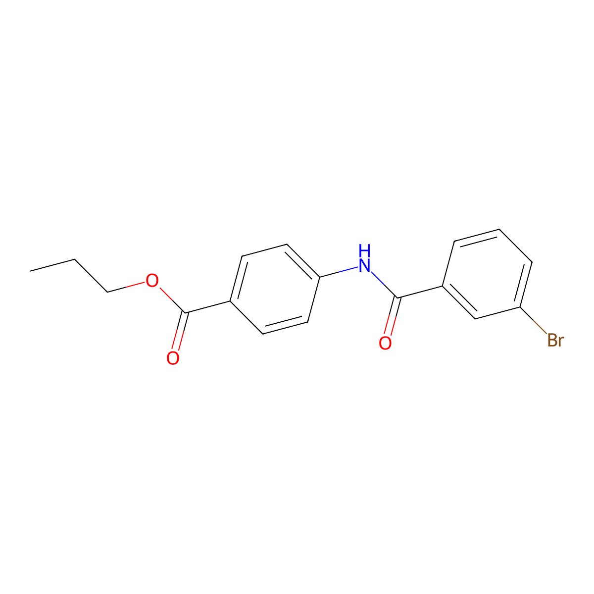 Propyl 4-[(3-bromobenzoyl)amino]benzoate molecular structure, CAS 331987-56-5
