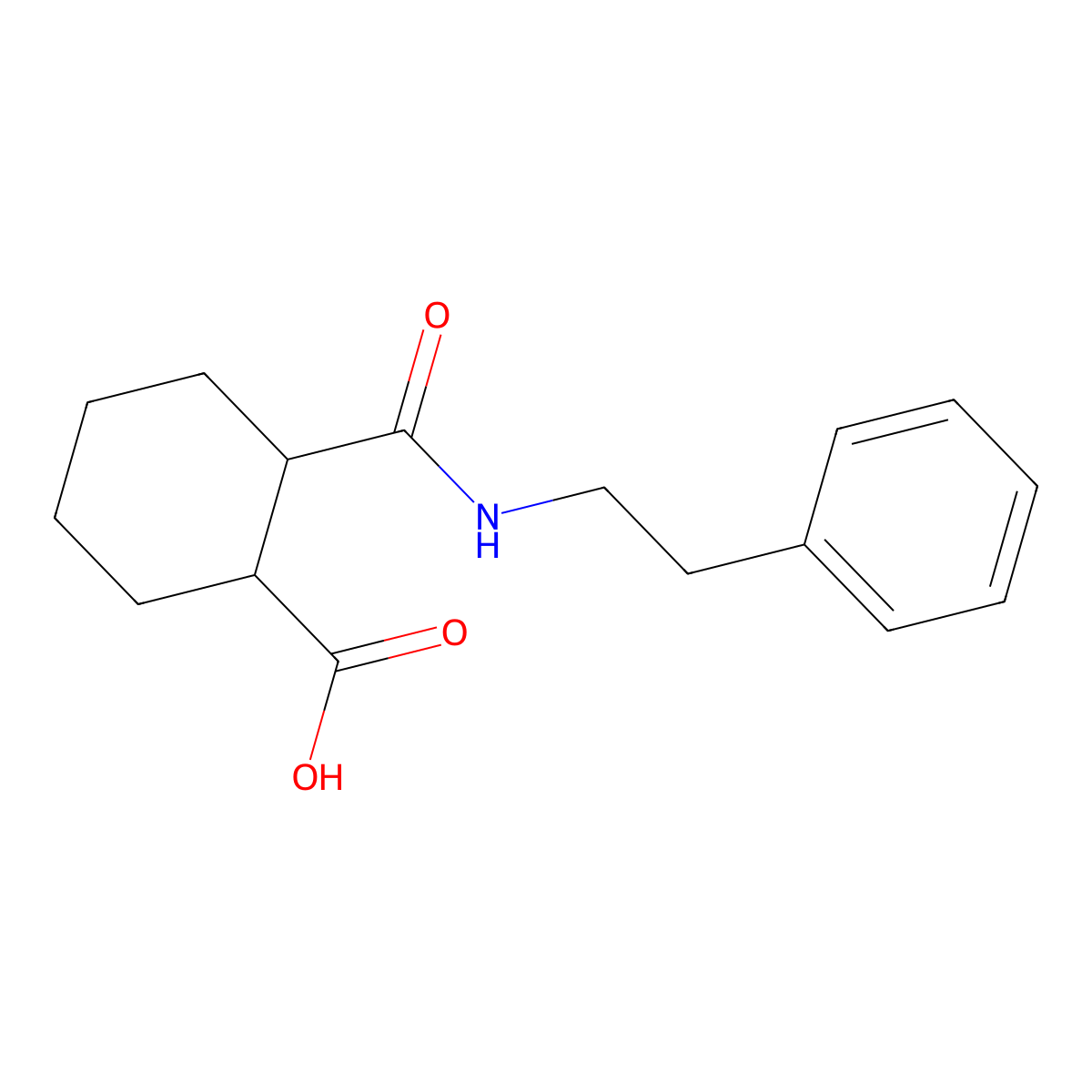 2-{[(2-Phenylethyl)amino]carbonyl}cyclohexanecarboxylic acid molecular structure, CAS 331987-60-1