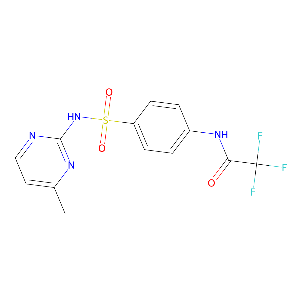 2,2,2-trifluoro-N-[4-[(4-methylpyrimidin-2-yl)sulfamoyl]phenyl]acetamide molecular structure, CAS 331987-66-7