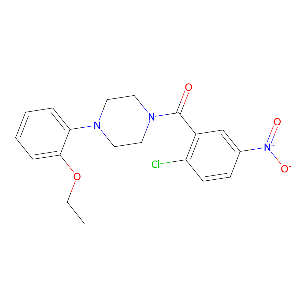 (2-Chloro-5-nitrophenyl)-[4-(2-ethoxyphenyl)piperazin-1-yl]methanone molecular structure, CAS 331987-69-0
