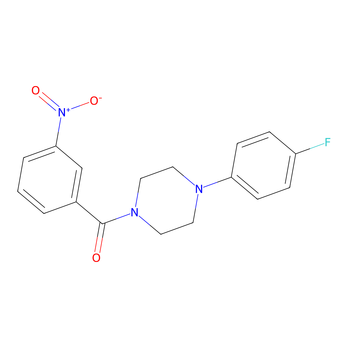 (4-(4-Fluorophenyl)piperazin-1-yl)(3-nitrophenyl)methanone molecular structure, CAS 331987-74-7