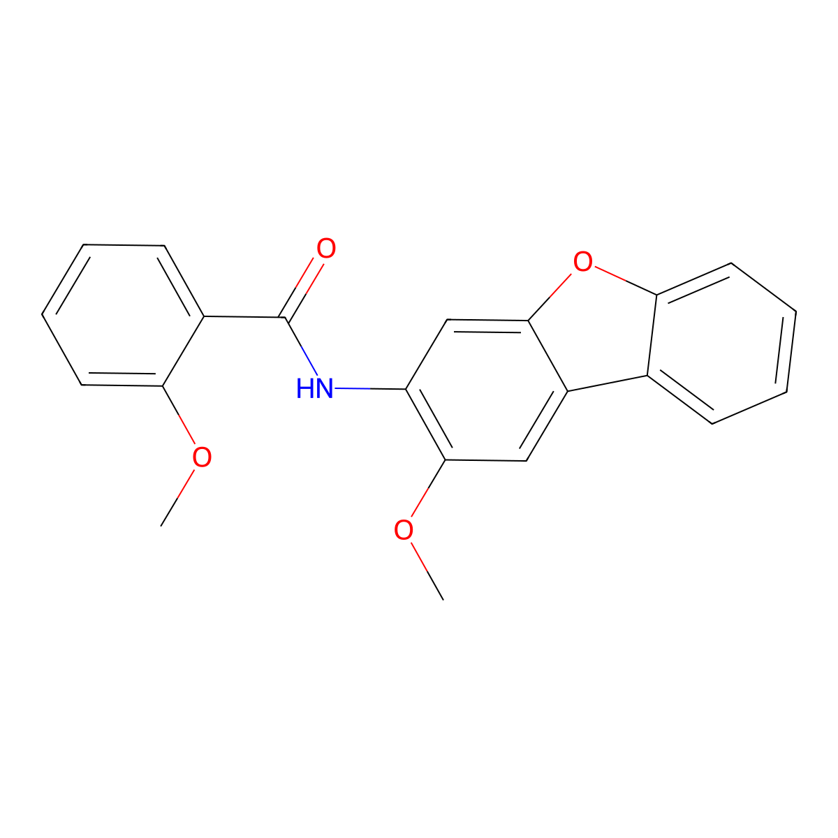 2-methoxy-N-(2-methoxydibenzofuran-3-yl)benzamide molecular structure, CAS 331989-12-9