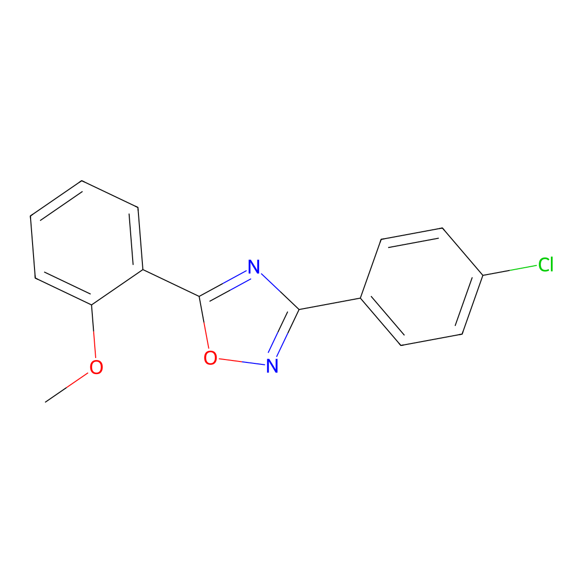 3-(4-Chlorophenyl)-5-(2-methoxyphenyl)-1,2,4-oxadiazole molecular structure, CAS 331989-18-5