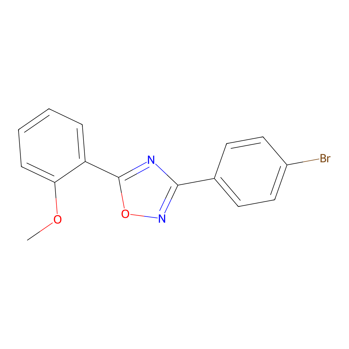3-(4-Bromophenyl)-5-(2-methoxyphenyl)-1,2,4-oxadiazole molecular structure, CAS 331989-19-6