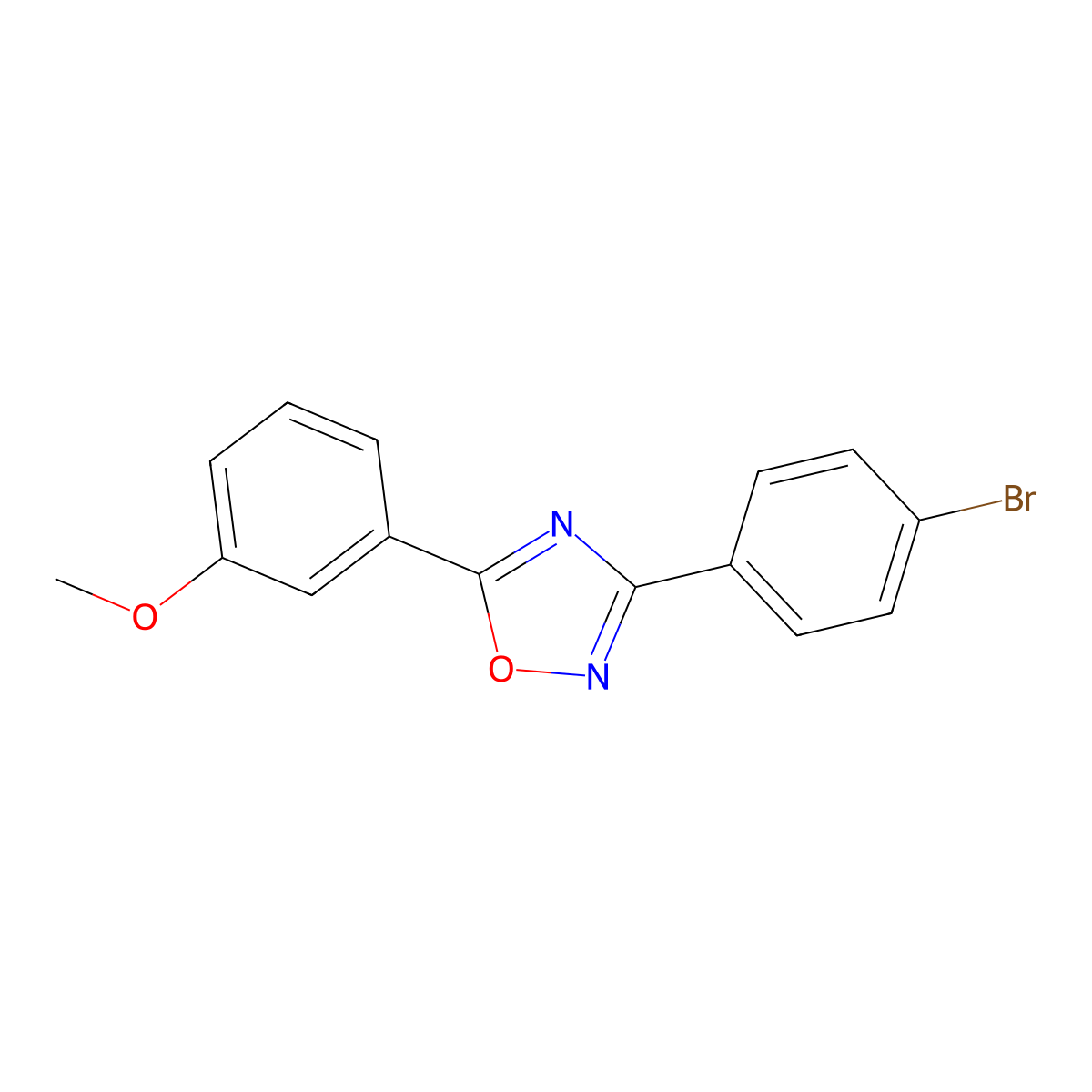 3-(4-Bromophenyl)-5-(3-methoxyphenyl)-1,2,4-oxadiazole molecular structure, CAS 331989-52-7