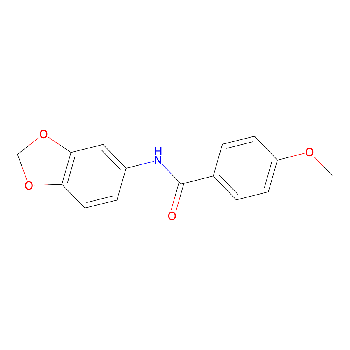 N-(1,3-benzodioxol-5-yl)-4-methoxybenzamide molecular structure, CAS 331989-68-5