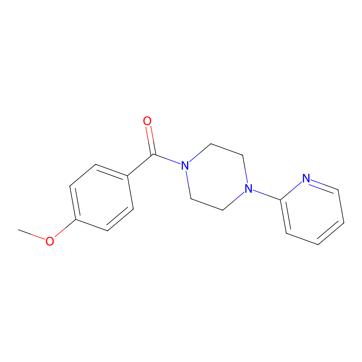 (4-Methoxyphenyl)-(4-pyridin-2-ylpiperazin-1-yl)methanone molecular structure, CAS 331989-73-2