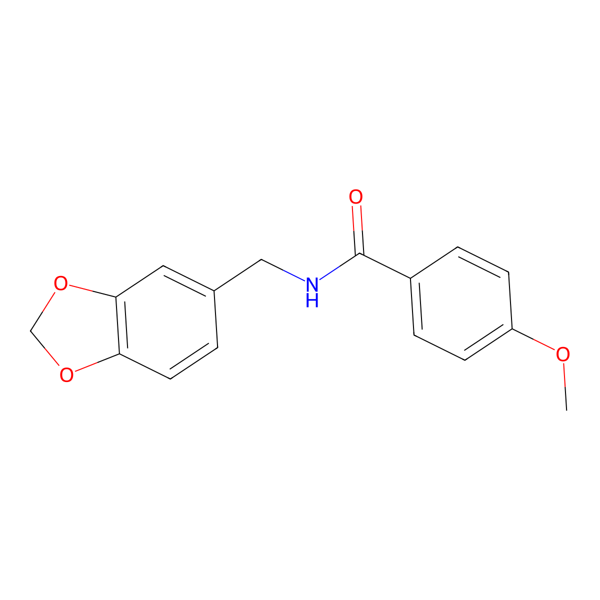 N-(1,3-benzodioxol-5-ylmethyl)-4-methoxybenzamide molecular structure, CAS 331989-74-3