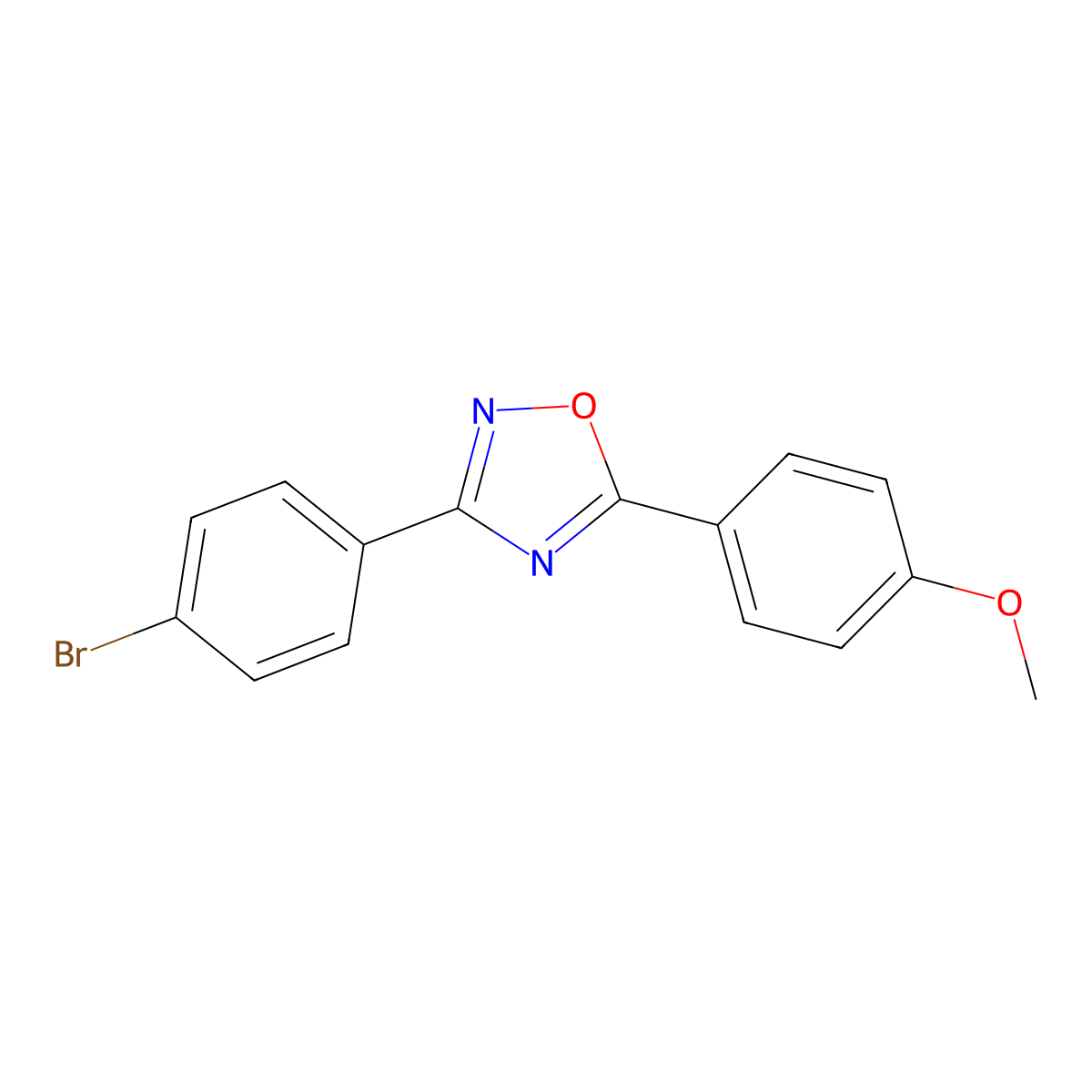 3-(4-Bromophenyl)-5-(4-methoxyphenyl)-1,2,4-oxadiazole molecular structure, CAS 331989-76-5