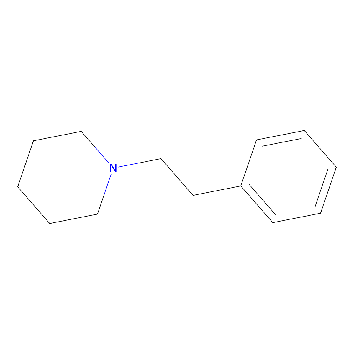 Piperidine, 1-(2-phenylethyl)- molecular structure, CAS 332-14-9