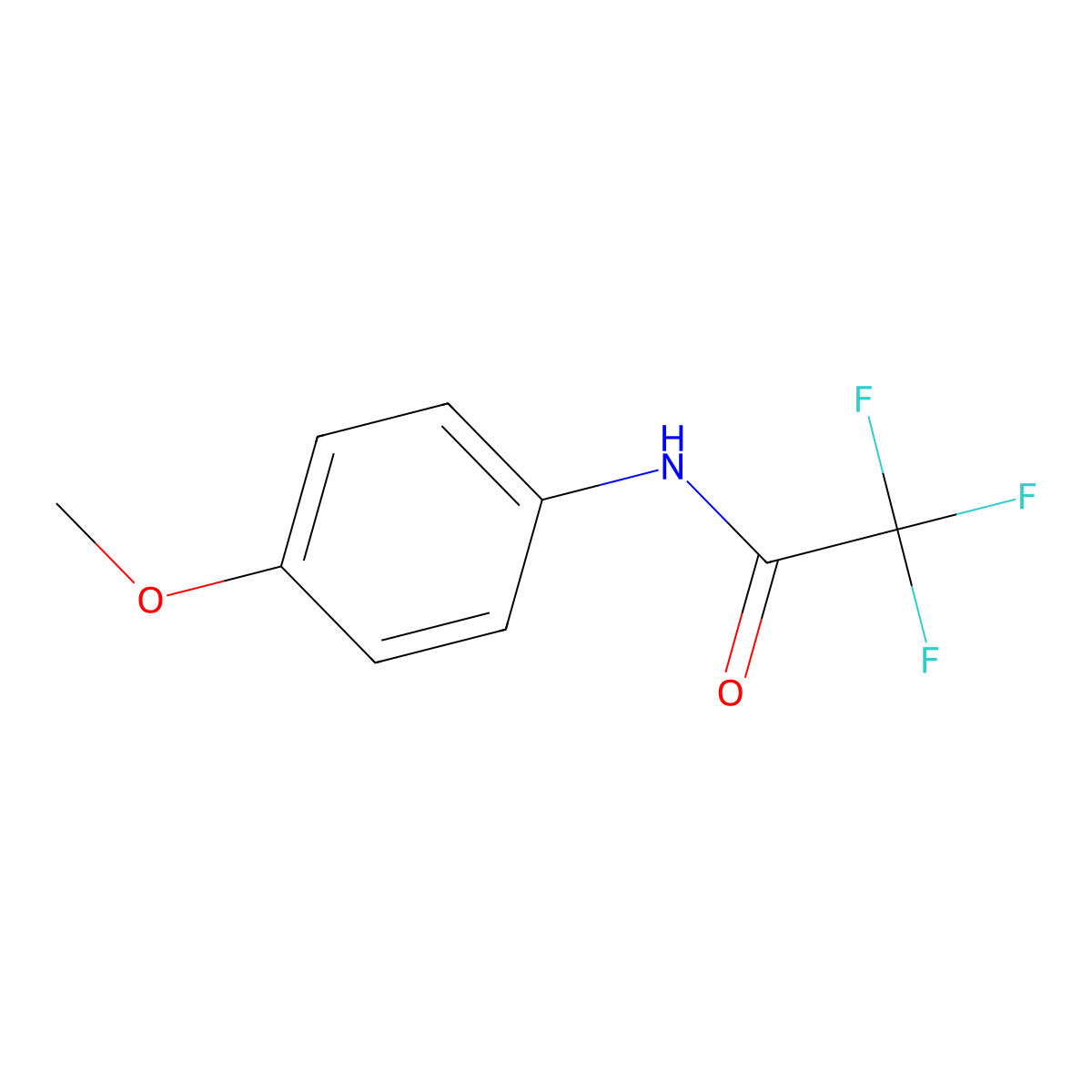 2,2,2-Trifluoro-N-(4-methoxy-phenyl)-acetamide molecular structure, CAS 332-34-3