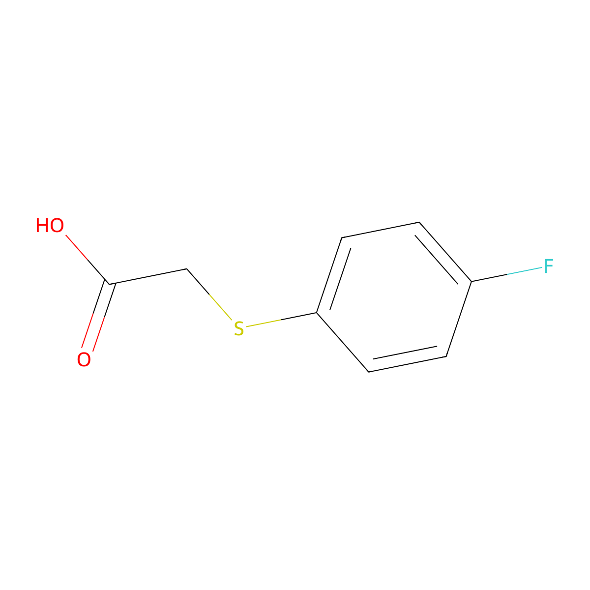 2-[(4-Fluorophenyl)sulfanyl]acetic acid molecular structure, CAS 332-51-4
