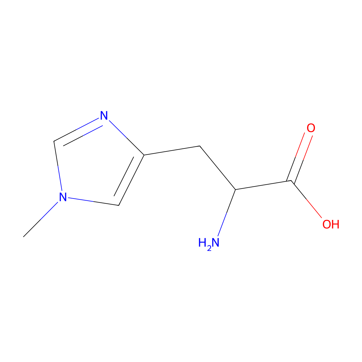 1-Methyl-L-histidine molecular structure, CAS 332-80-9