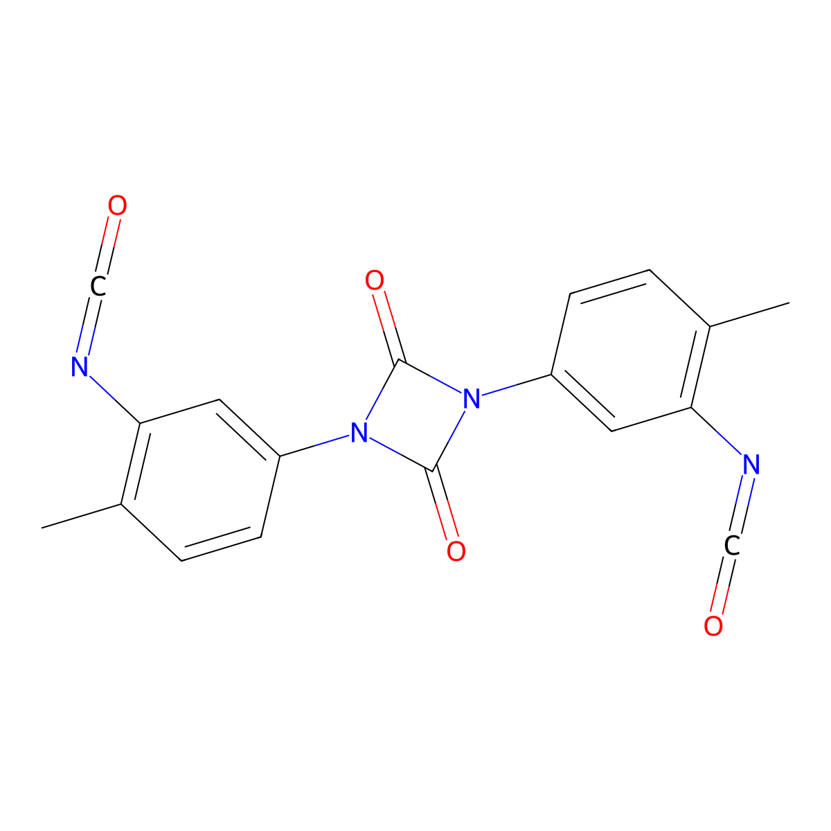 2,4-Toluene diisocyanate dimer molecular structure, CAS 3320-33-0