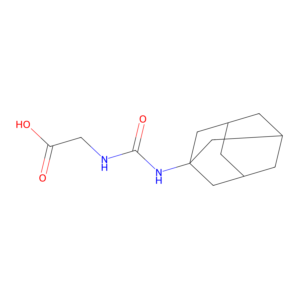 N-[(1-Adamantylamino)carbonyl]glycine molecular structure, CAS 33200-18-9