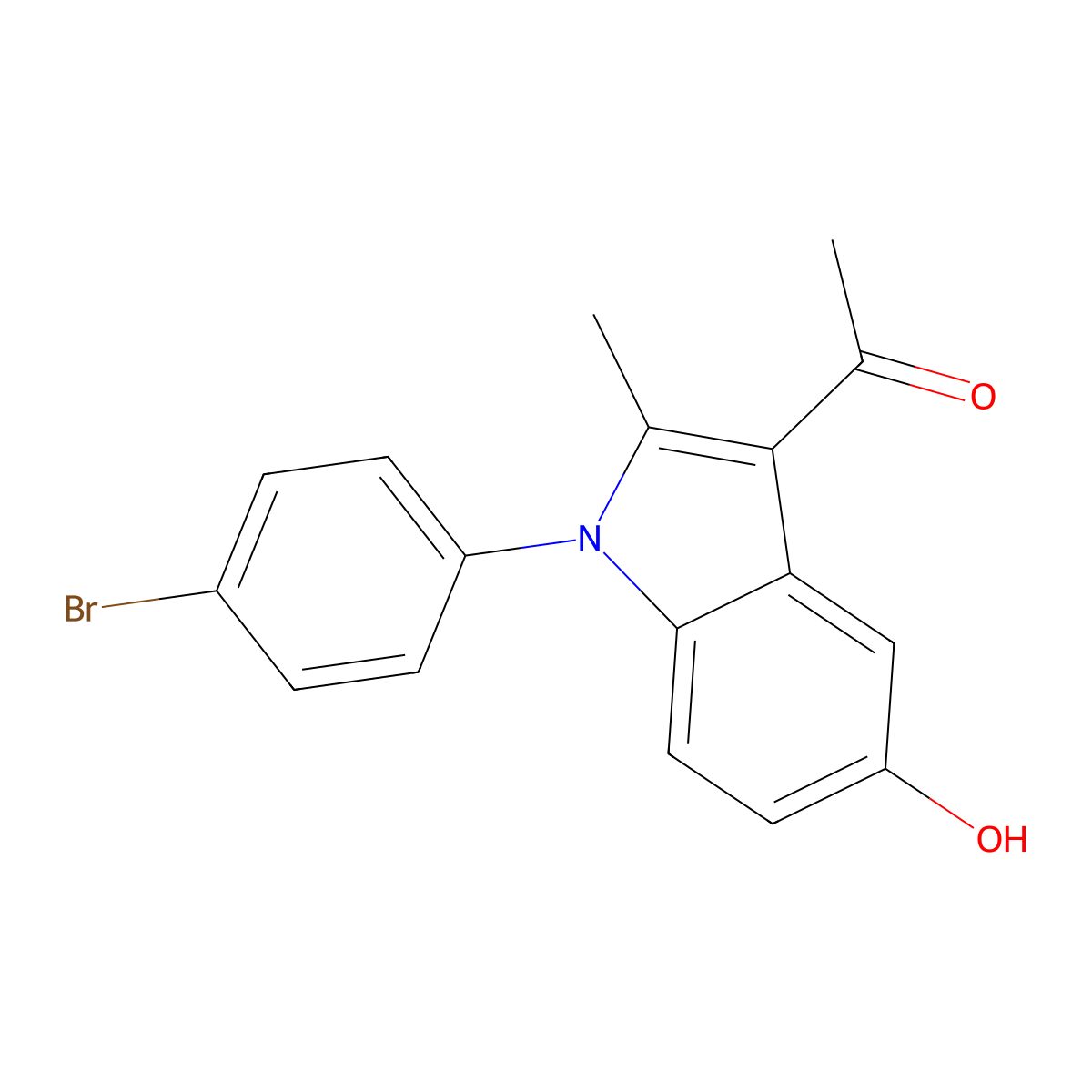 1-[1-(4-Bromophenyl)-5-hydroxy-2-methylindol-3-yl]ethanone molecular structure, CAS 332017-50-2