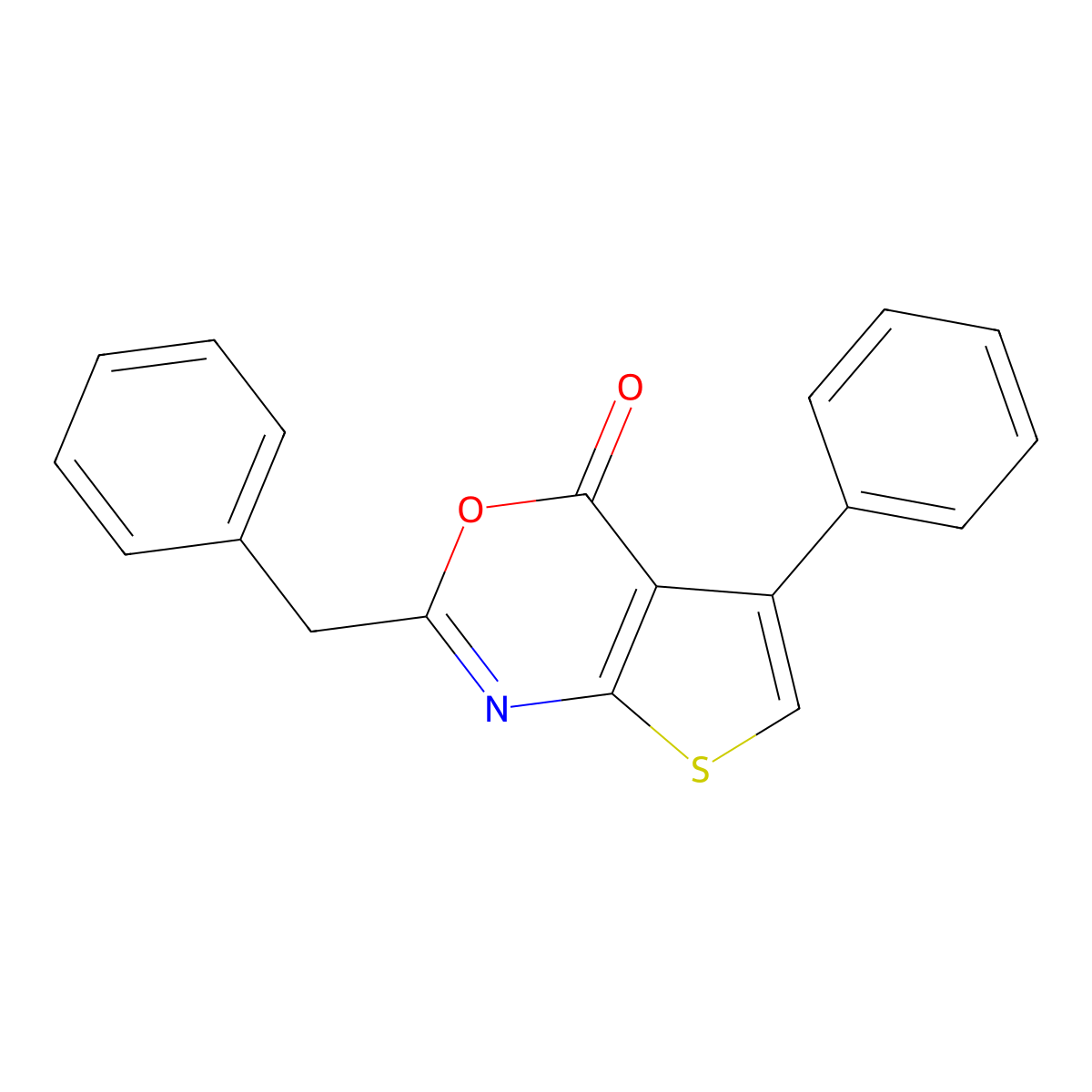 2-benzyl-5-phenyl-4H-thieno[2,3-d][1,3]oxazin-4-one molecular structure, CAS 332017-59-1