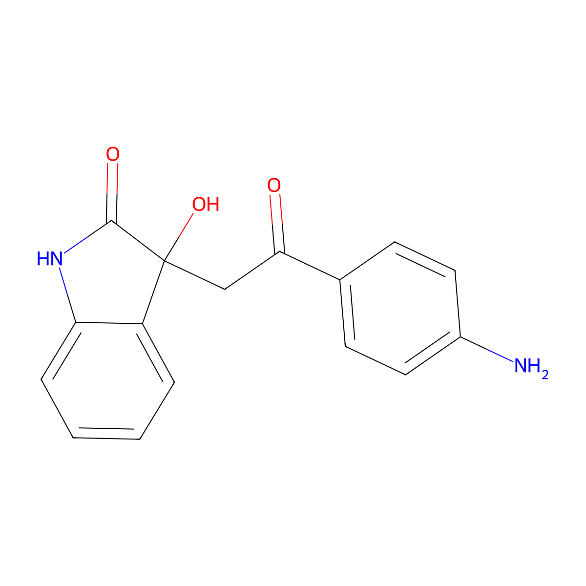 3-(2-(4-Aminophenyl)-2-oxoethyl)-3-hydroxyindolin-2-one molecular structure, CAS 332019-04-2