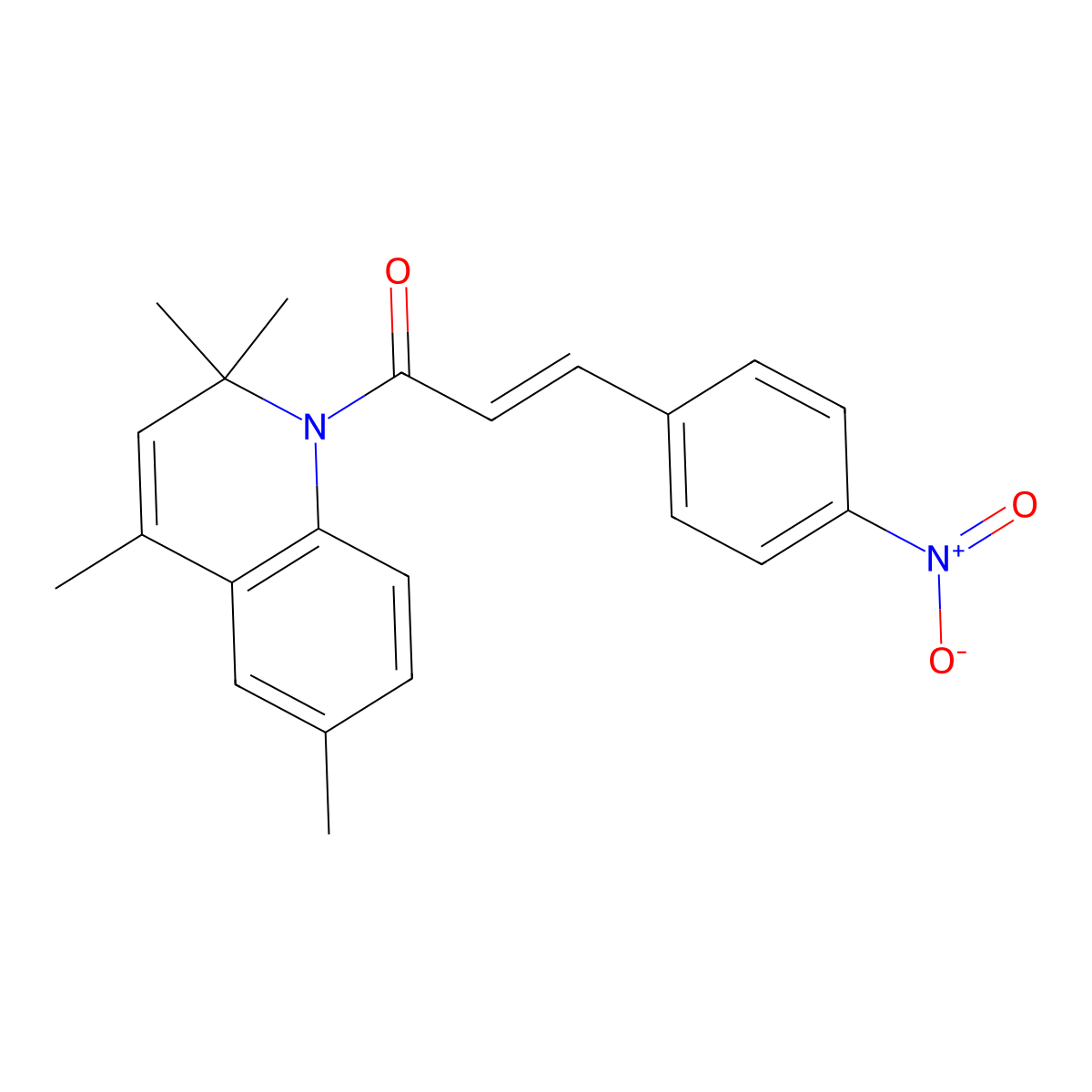 3-(4-Nitrophenyl)-1-(2,2,4,6-tetramethyl-1(2H)-quinolinyl)-2-propen-1-one molecular structure, CAS 332019-33-7