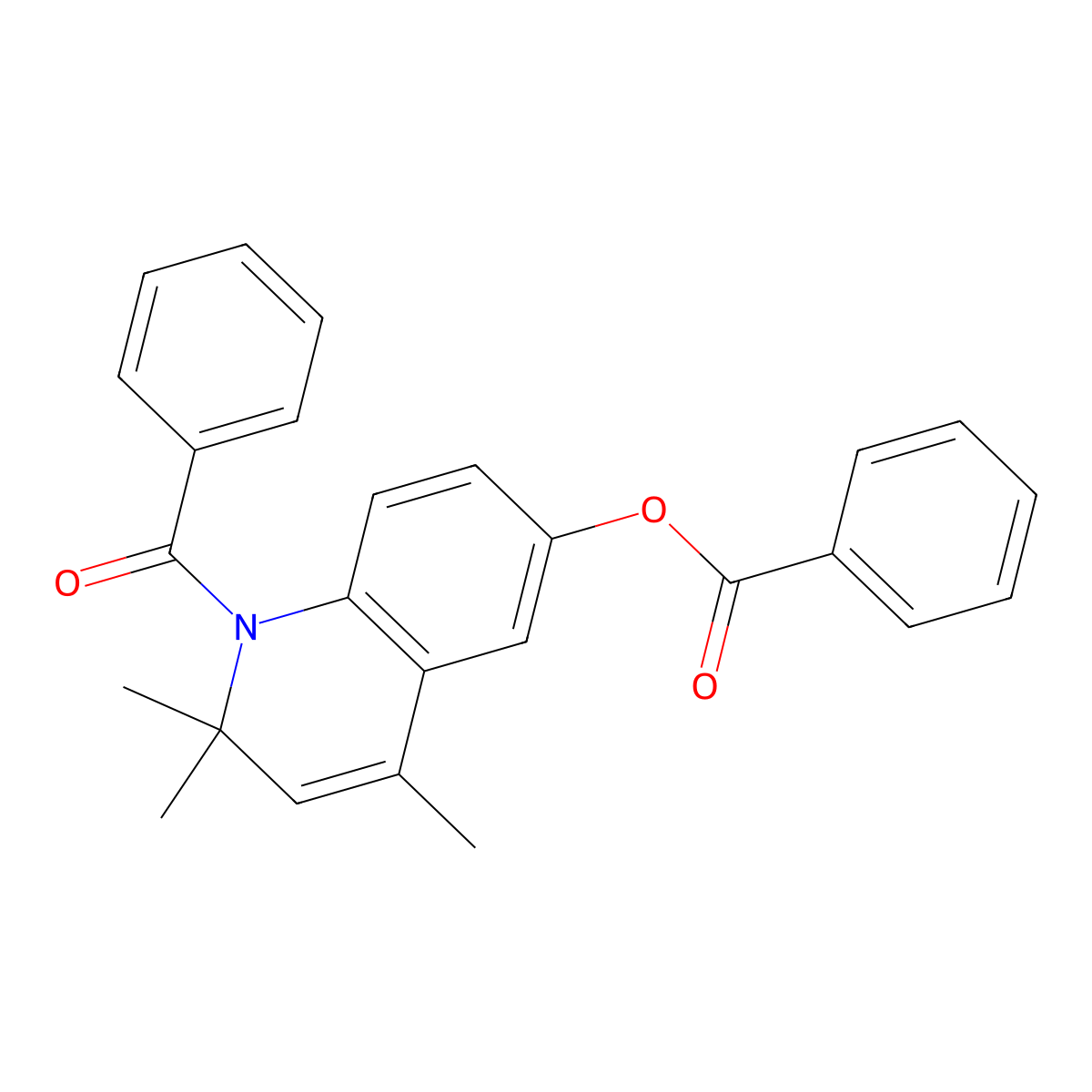 Benzoic acid 1-benzoyl-2,2,4-trimethyl-1,2-dihydro-quinolin-6-yl ester molecular structure, CAS 332019-37-1