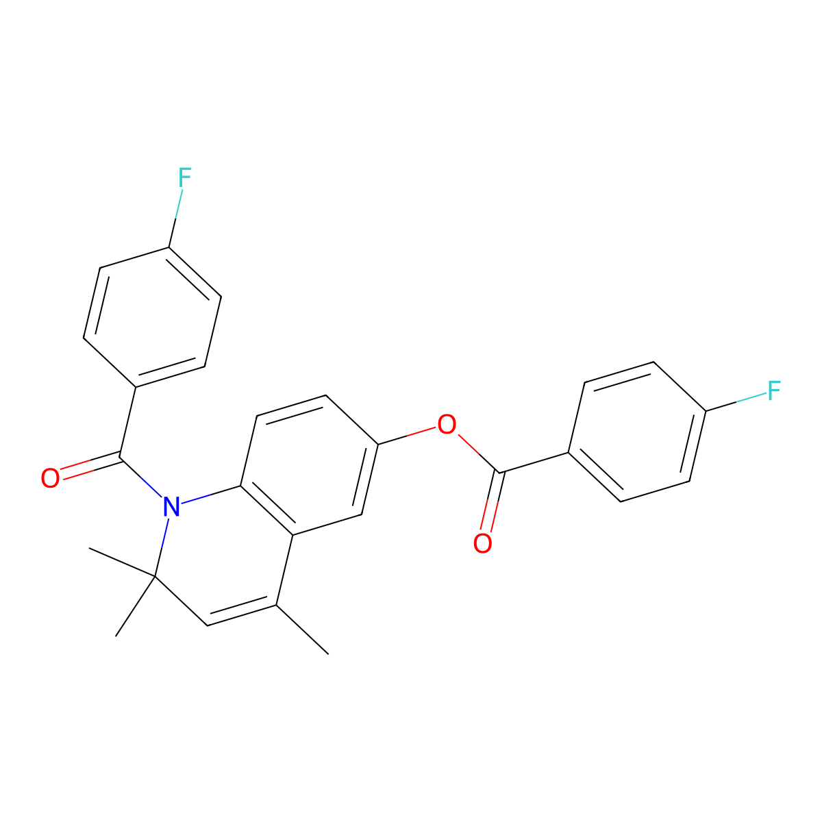 1-(4-Fluorobenzoyl)-2,2,4-trimethyl-1,2-dihydro-6-quinolinyl 4-fluorobenzoate molecular structure, CAS 332019-39-3