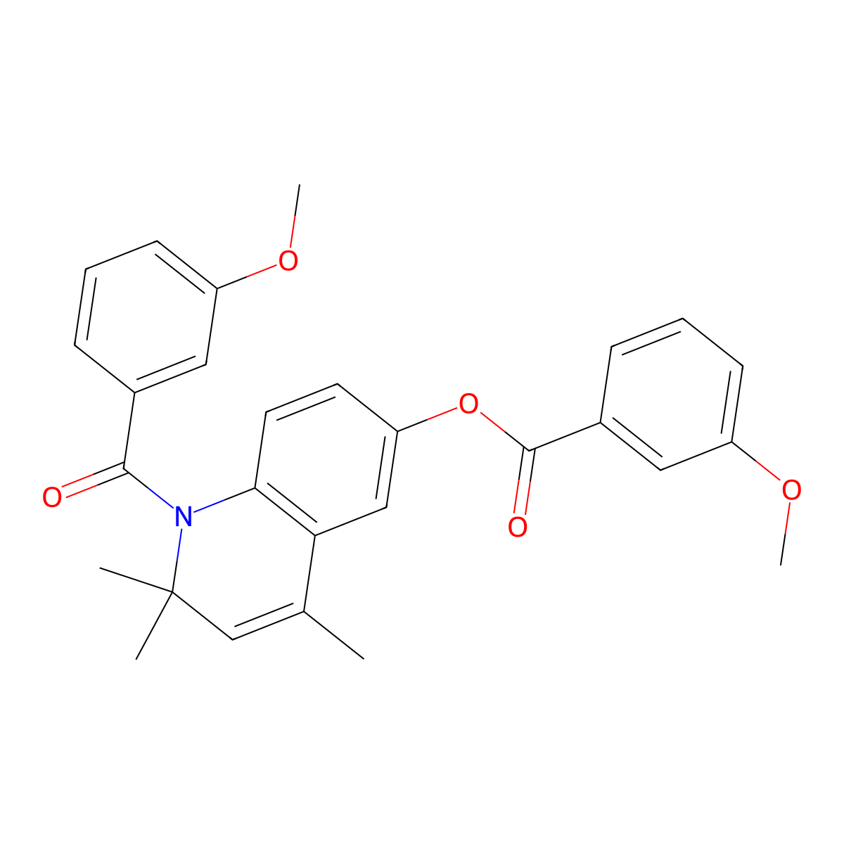 1-(3-Methoxybenzoyl)-2,2,4-trimethyl-1,2-dihydro-6-quinolinyl 3-methoxybenzoate molecular structure, CAS 332019-40-6