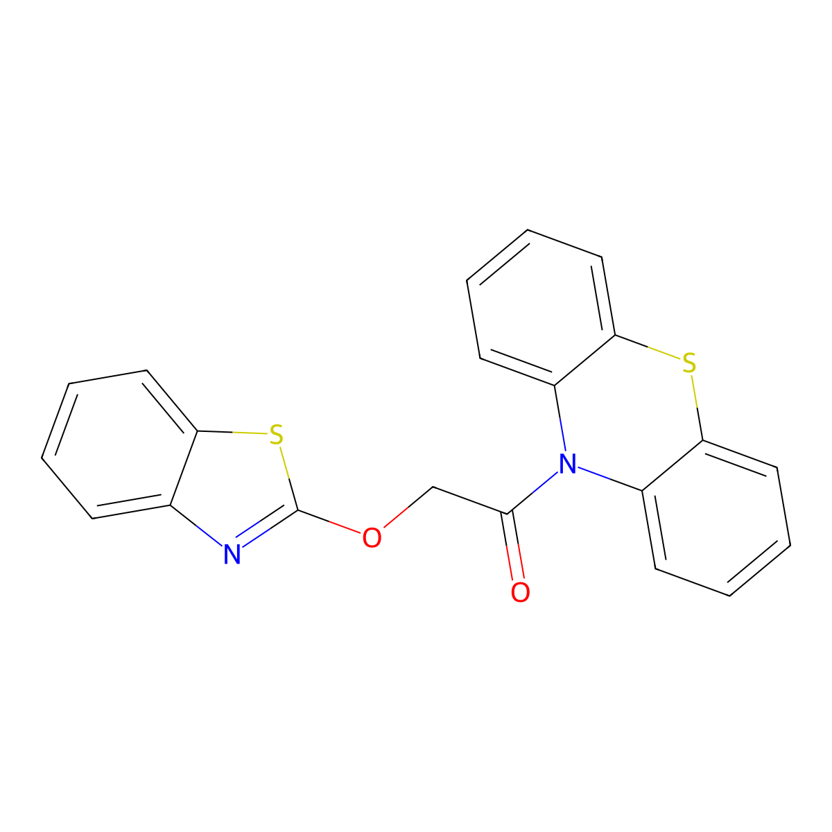 10-[(1,3-benzothiazol-2-yloxy)acetyl]-10H-phenothiazine molecular structure, CAS 332019-59-7