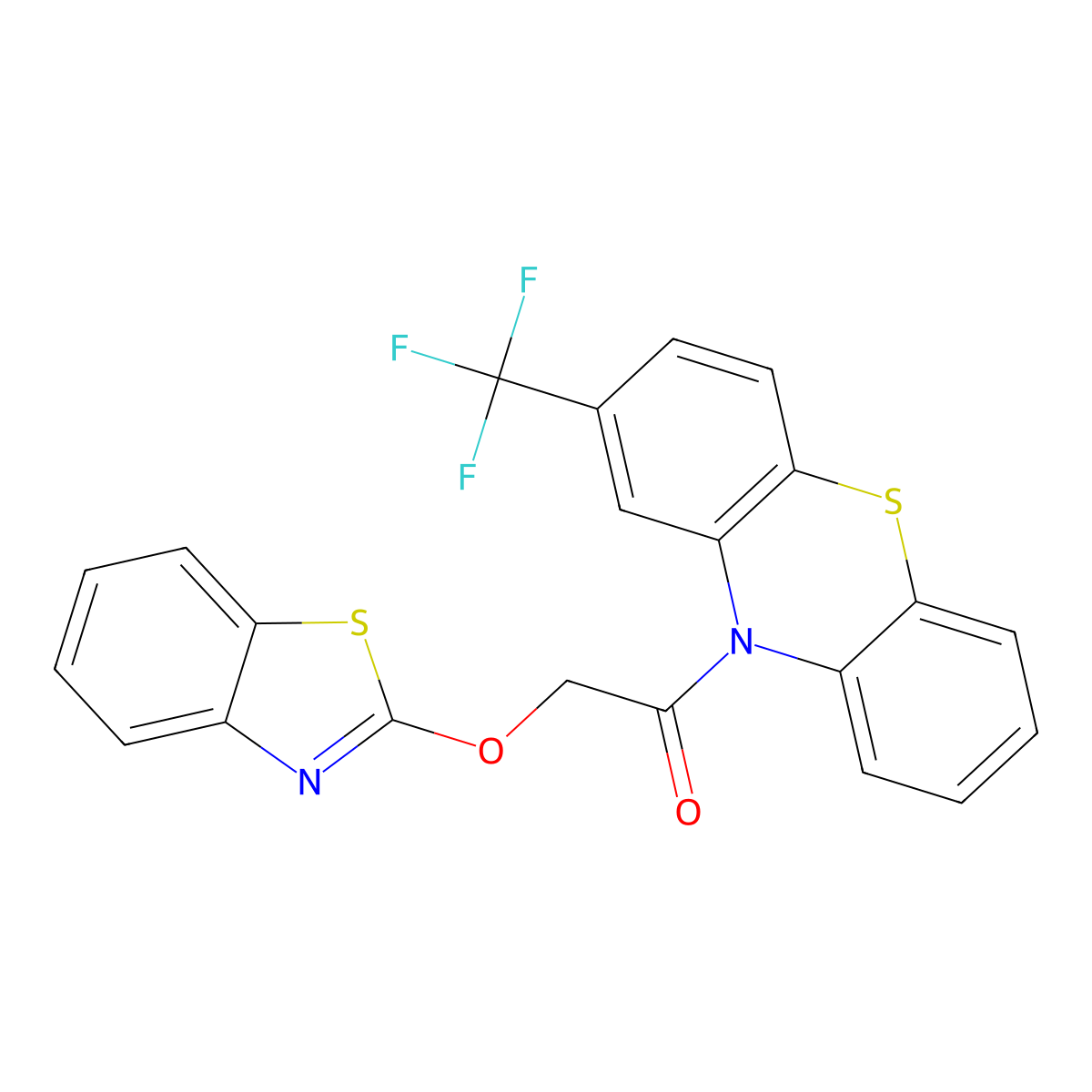 2-(Benzothiazol-2-yloxy)-1-(2-trifluoromethyl-phenothiazin-10-yl)-ethanone molecular structure, CAS 332019-60-0