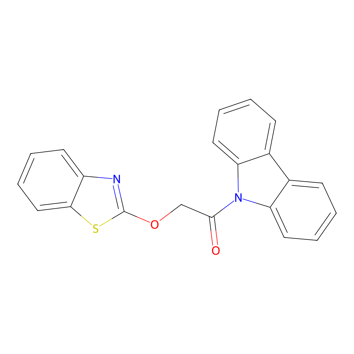 2-(Benzothiazol-2-yloxy)-1-carbazol-9-yl-ethanone molecular structure, CAS 332019-67-7
