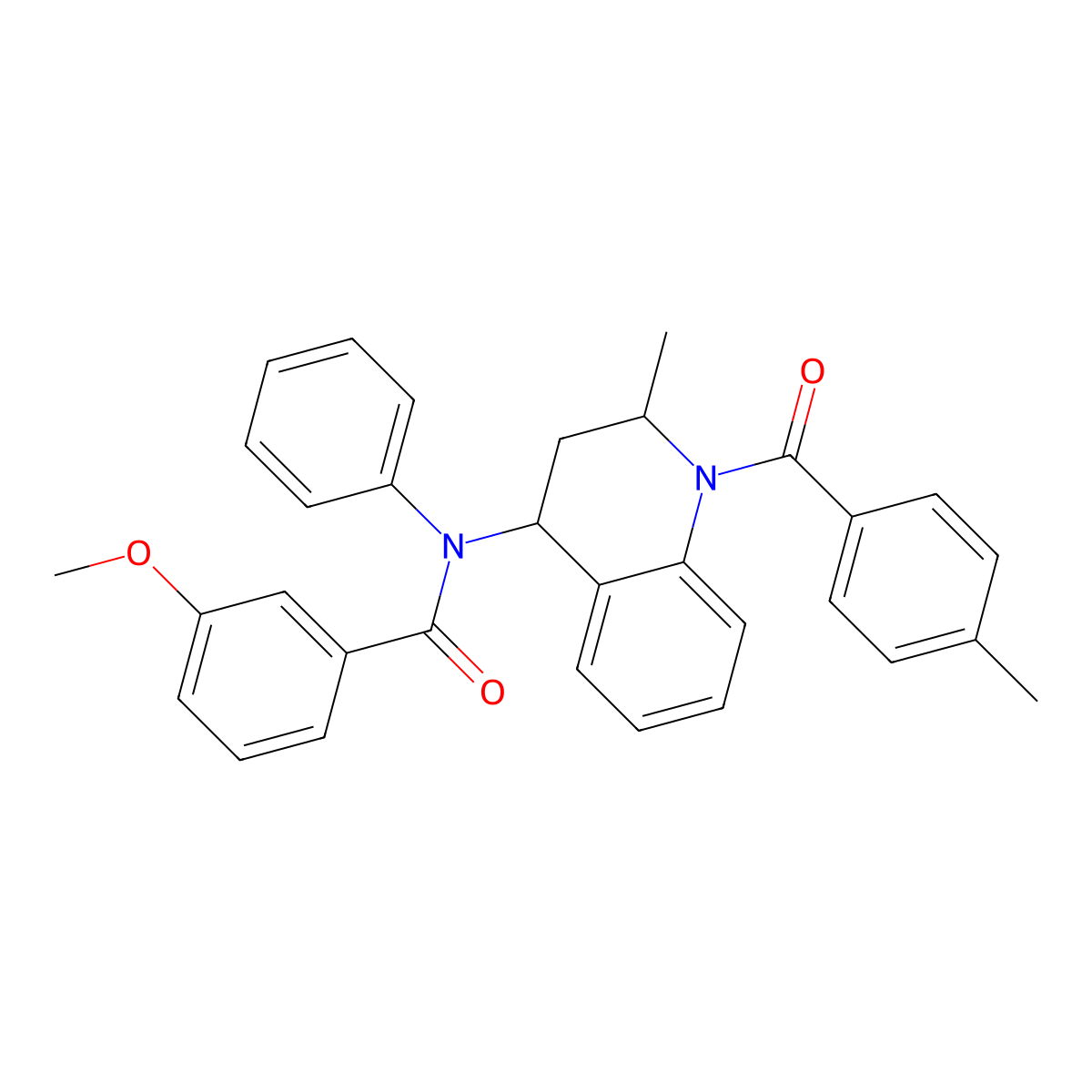 3-methoxy-N-[2-methyl-1-(4-methylbenzoyl)-1,2,3,4-tetrahydro-4-quinolinyl]-N-phenylbenzamide molecular structure, CAS 332019-75-7