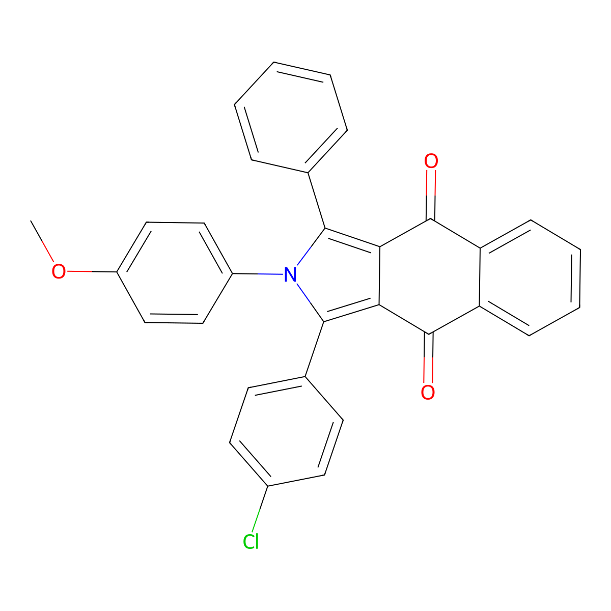 1-(4-chlorophenyl)-2-(4-methoxyphenyl)-3-phenyl-2H-benzo[f]isoindole-4,9-dione molecular structure, CAS 332019-92-8