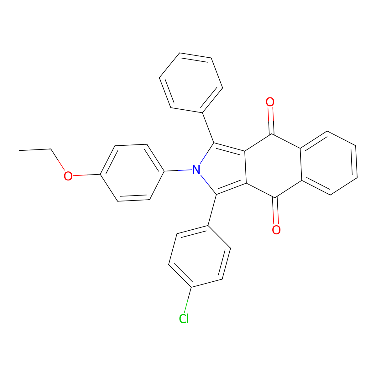 1-(4-chlorophenyl)-2-(4-ethoxyphenyl)-3-phenyl-2H-benzo[f]isoindole-4,9-dione molecular structure, CAS 332019-93-9