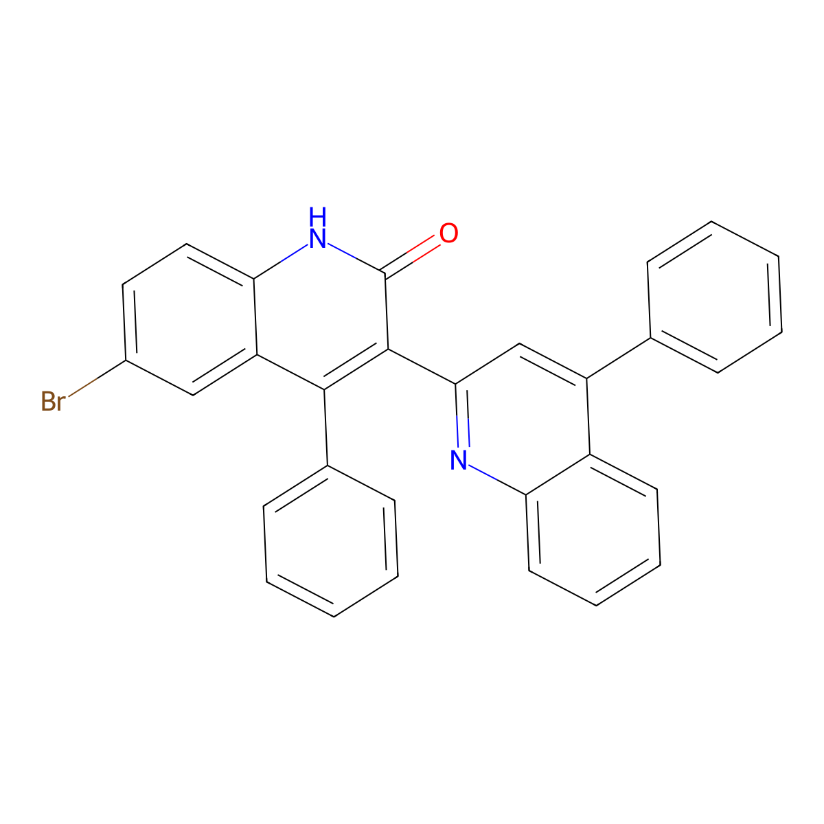 6-bromo-4-phenyl-3-(4-phenylquinolin-2-yl)-1H-quinolin-2-one molecular structure, CAS 332019-97-3