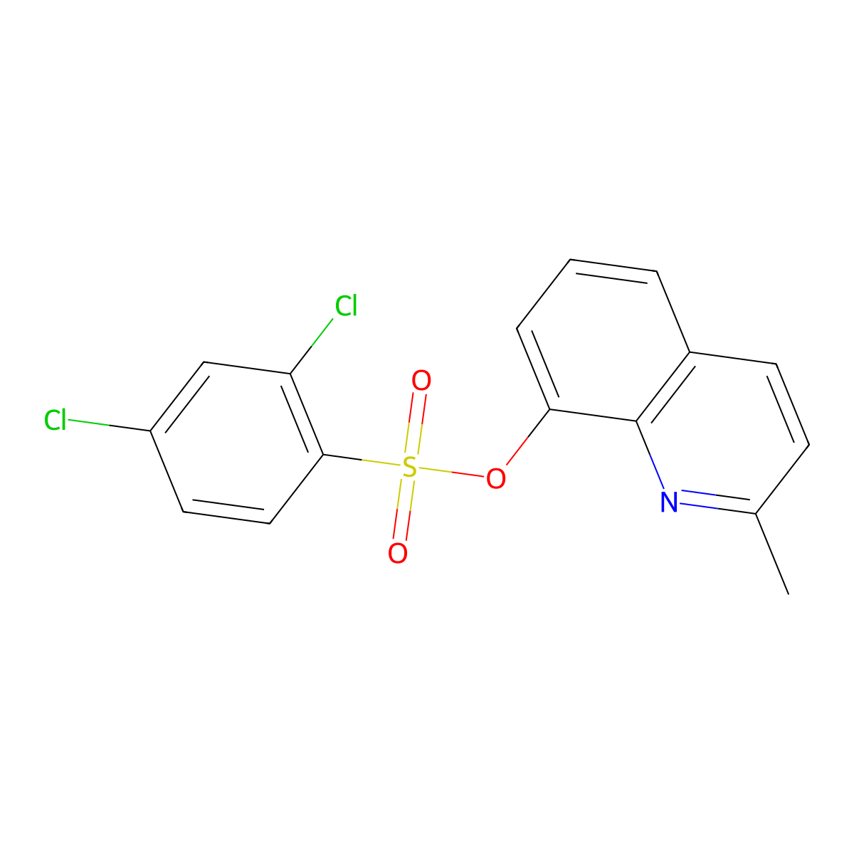 2-Methyl-8-quinolyl 2,4-dichlorobenzenesulfonate molecular structure, CAS 332020-77-6
