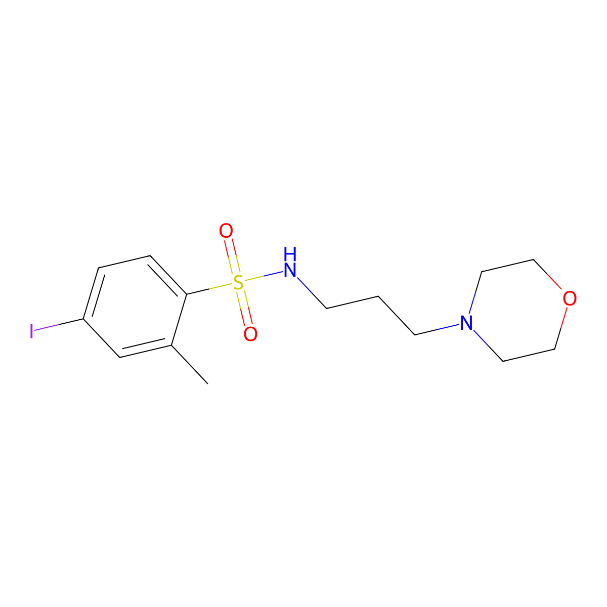 4-iodo-2-methyl-N-(3-morpholin-4-ylpropyl)benzenesulfonamide molecular structure, CAS 332020-93-6