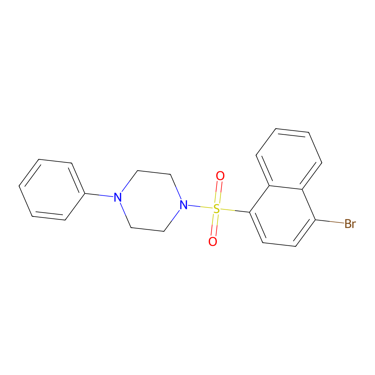 4-Bromo-1-[(4-phenylpiperazinyl)sulfonyl]naphthalene molecular structure, CAS 332021-00-8