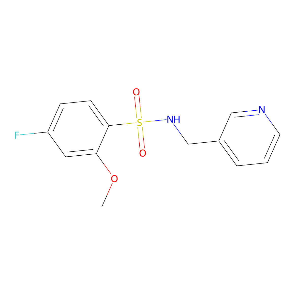 4-Fluoro-2-methoxy-N-pyridin-3-ylmethyl-benzenesulfonamide molecular structure, CAS 332021-37-1