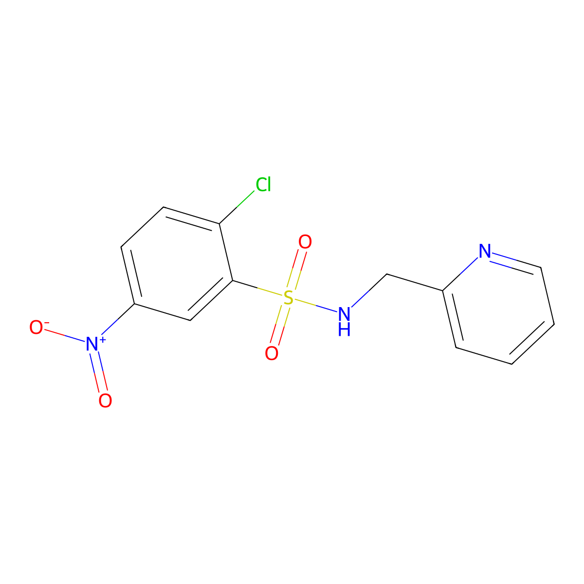 2-chloro-5-nitro-N-(pyridin-2-ylmethyl)benzenesulfonamide molecular structure, CAS 332021-57-5