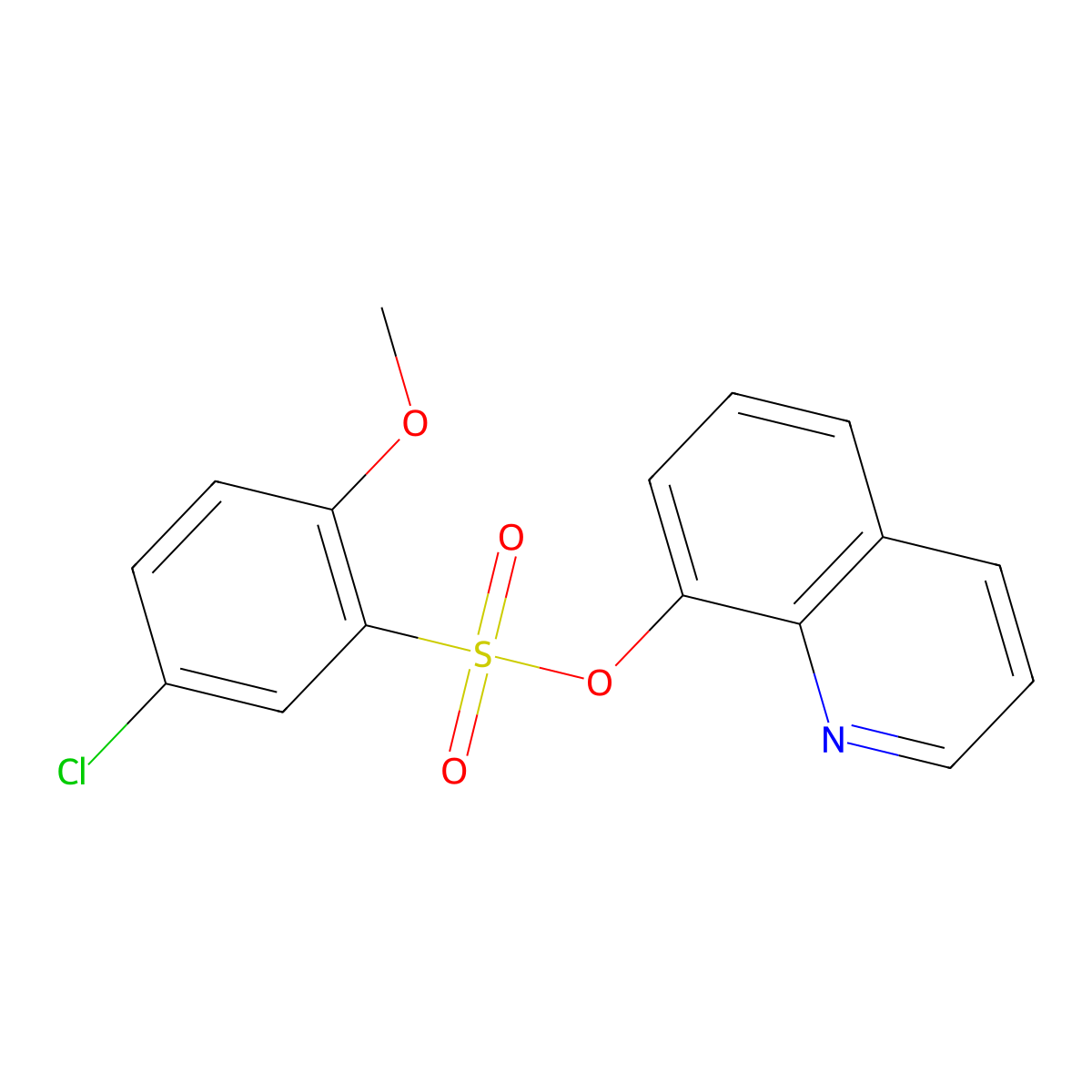 8-Quinolyl 5-chloro-2-methoxybenzenesulfonate molecular structure, CAS 332021-61-1