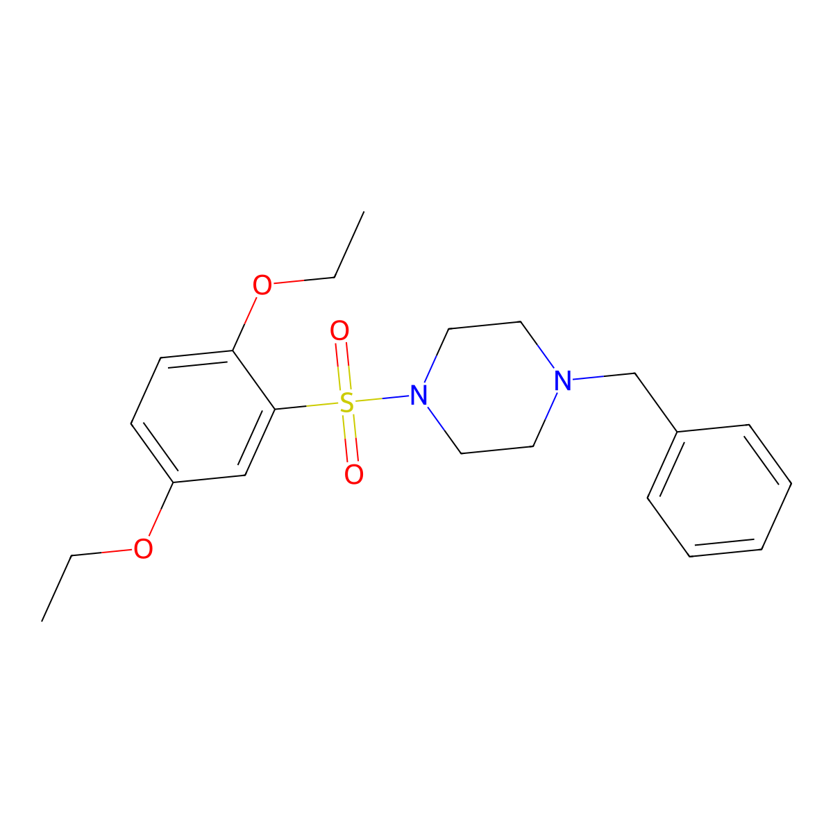 1-Benzyl-4-(2,5-diethoxyphenyl)sulfonylpiperazine molecular structure, CAS 332021-65-5