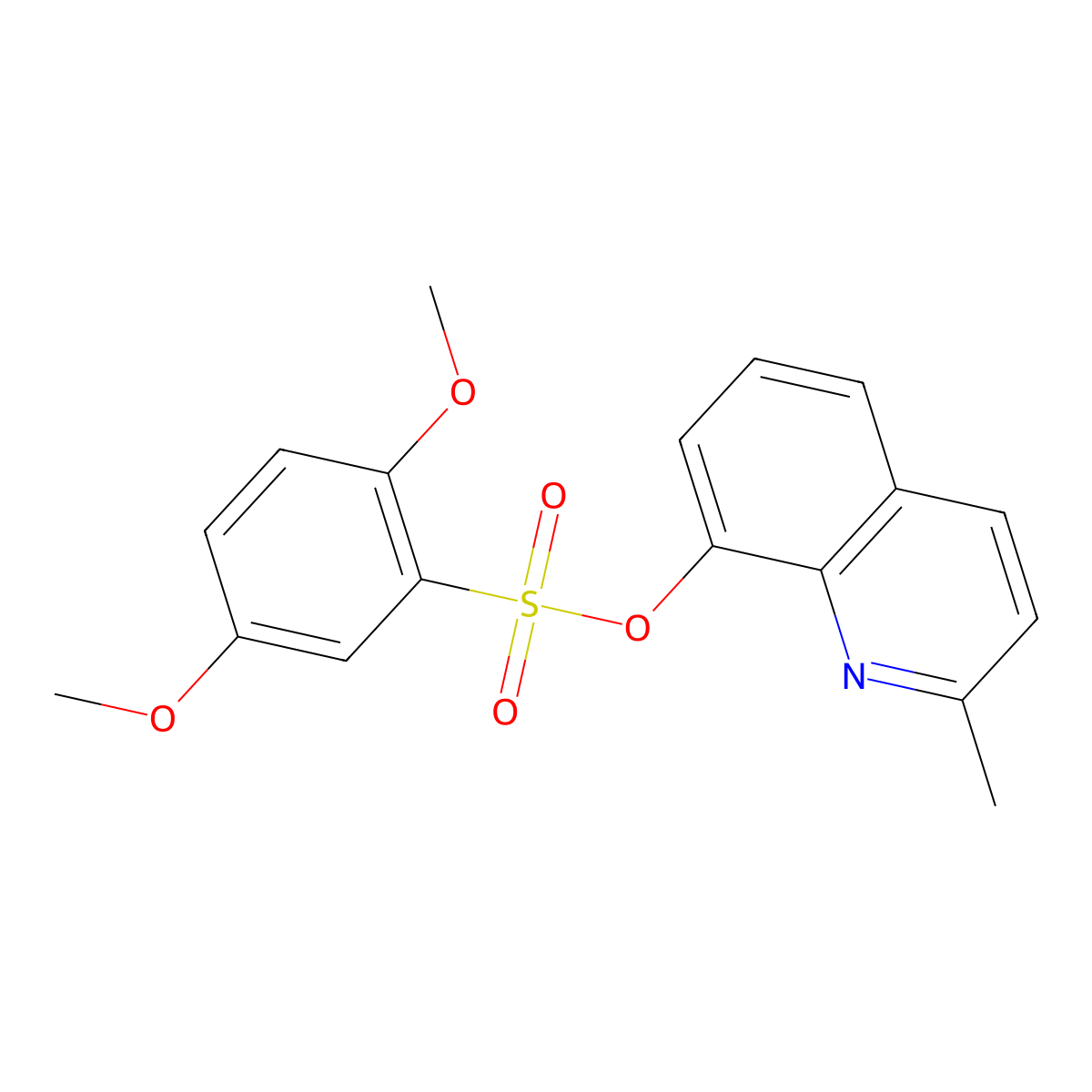 2-Methyl-8-quinolyl 2,5-dimethoxybenzenesulfonate molecular structure, CAS 332021-80-4