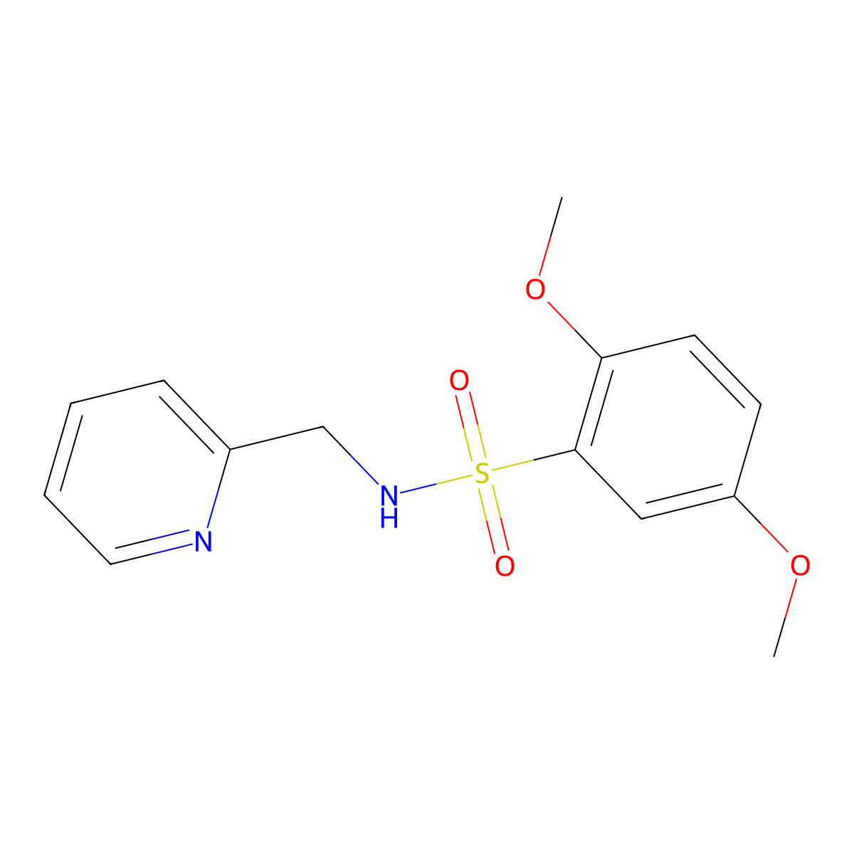 2,5-dimethoxy-N-(pyridin-2-ylmethyl)benzenesulfonamide molecular structure, CAS 332021-86-0