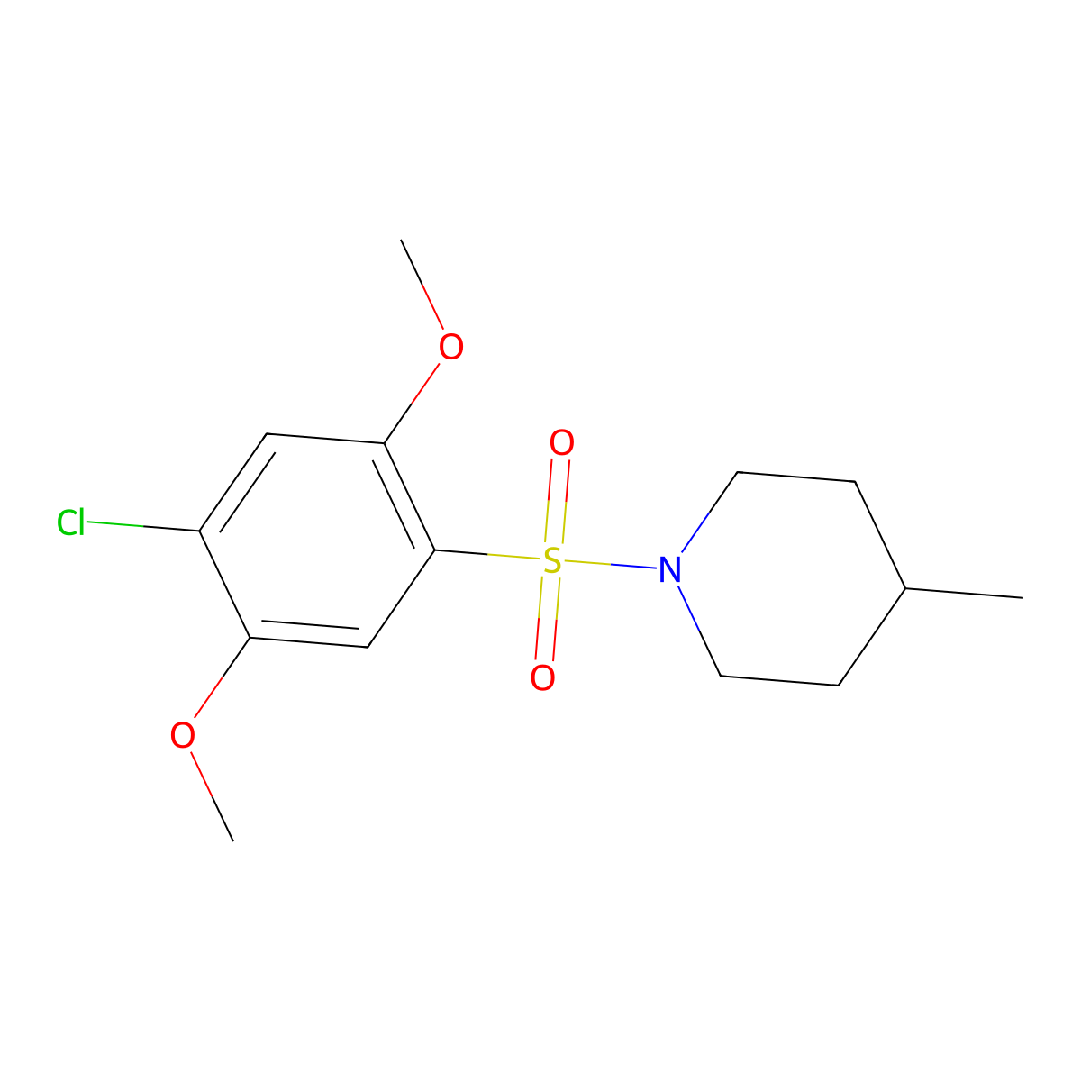 1-(4-Chloro-2,5-dimethoxyphenyl)sulfonyl-4-methylpiperidine molecular structure, CAS 332021-93-9