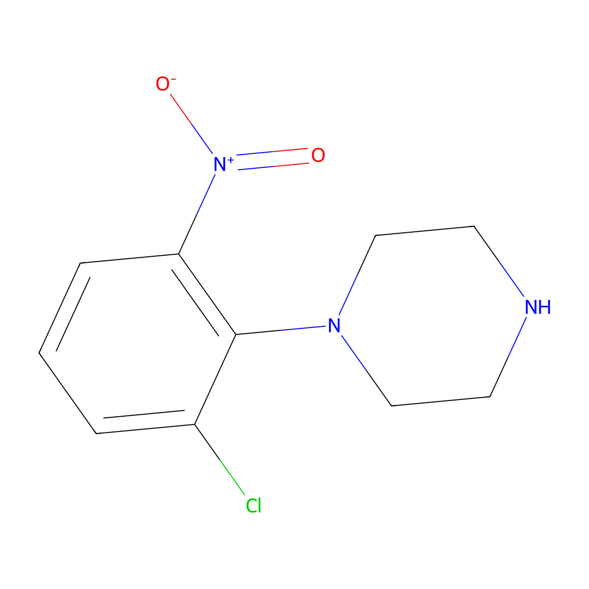 1-(2-Chloro-6-nitrophenyl)piperazine molecular structure, CAS 332023-12-8