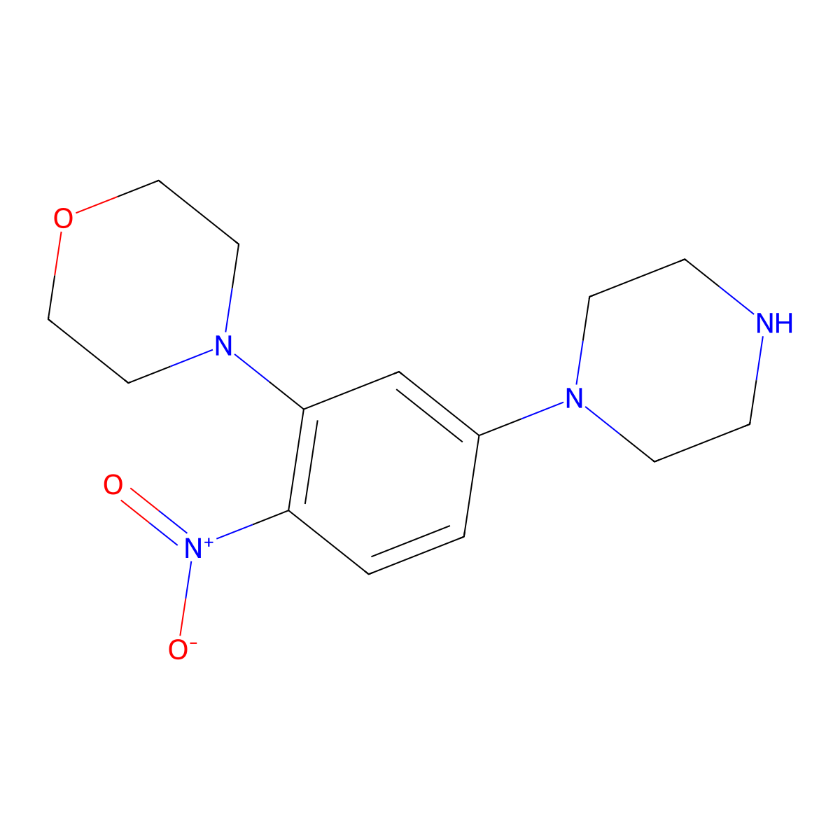 4-(2-Nitro-5-piperazin-1-ylphenyl)morpholine molecular structure, CAS 332023-13-9