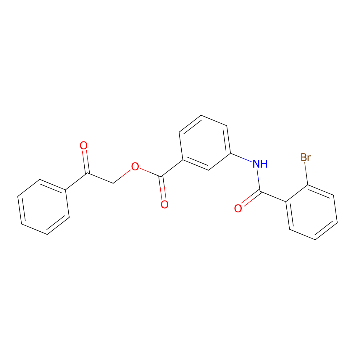 Phenacyl 3-[(2-bromobenzoyl)amino]benzoate molecular structure, CAS 332023-74-2