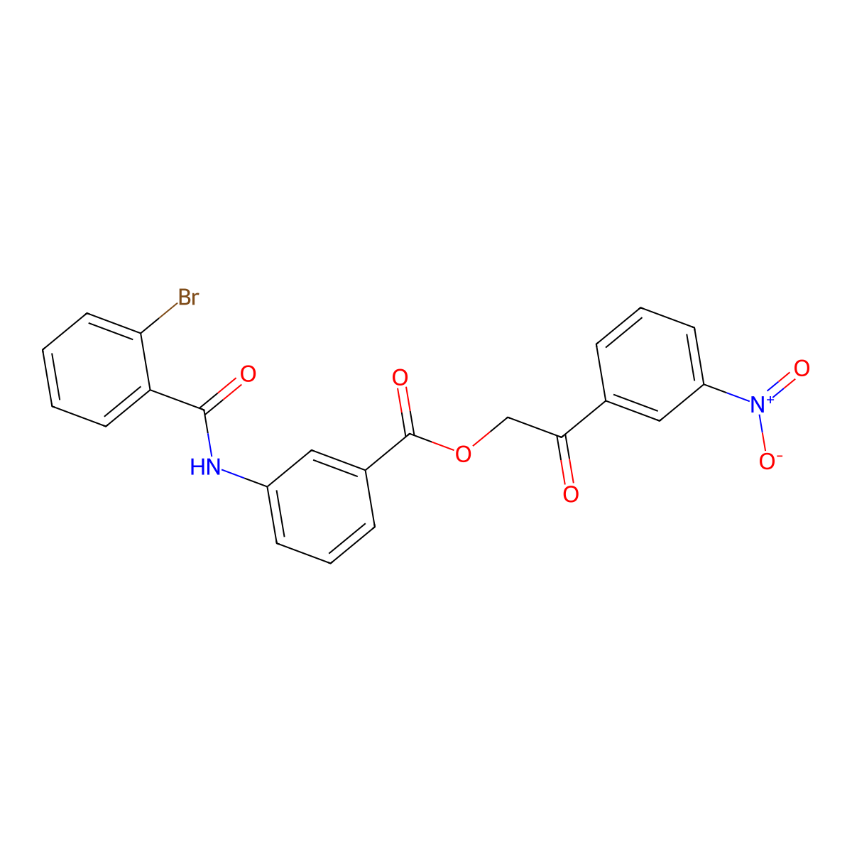 2-(3-Nitrophenyl)-2-oxoethyl 3-(2-bromobenzamido)benzoate molecular structure, CAS 332023-76-4