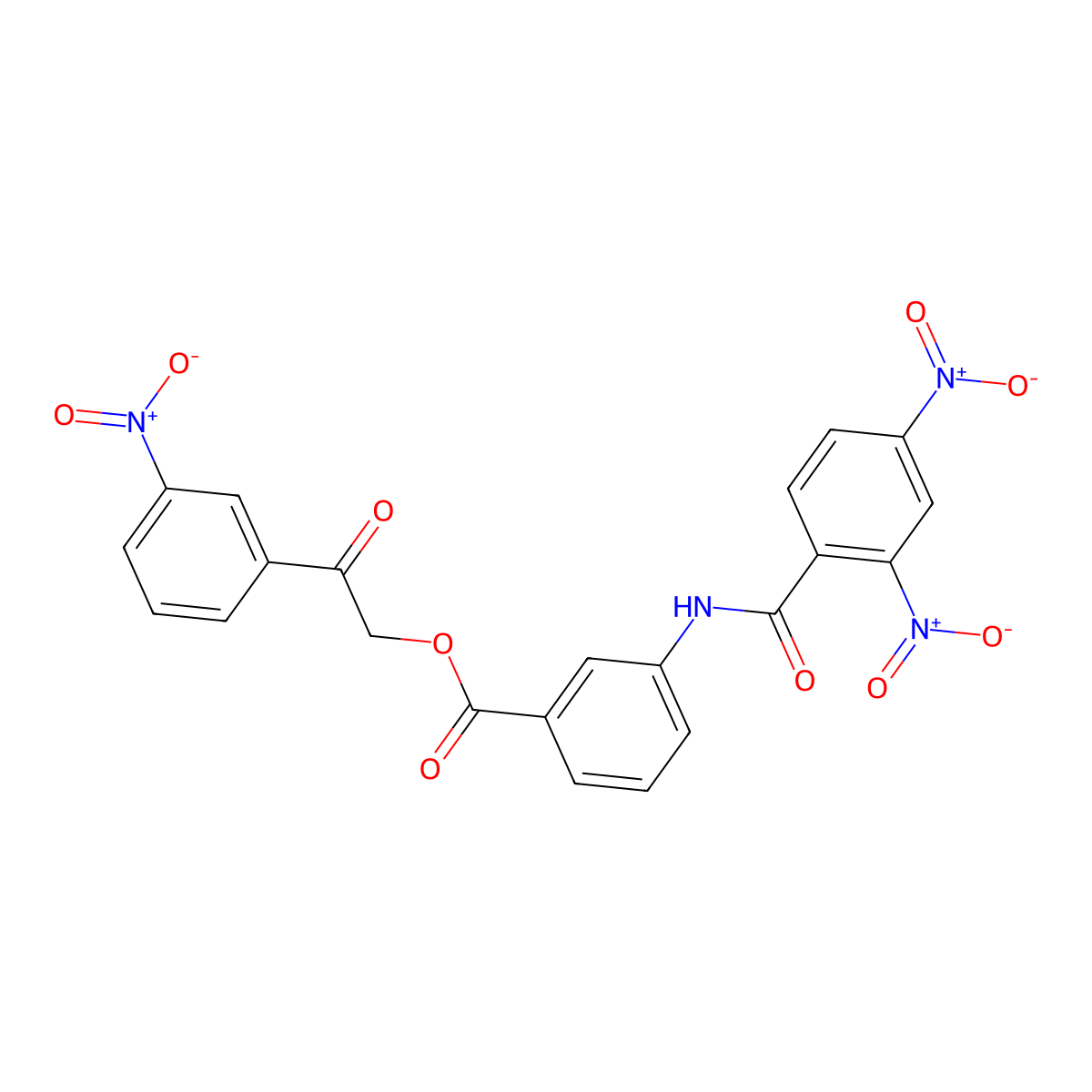 2-{3-Nitrophenyl}-2-oxoethyl 3-({2,4-dinitrobenzoyl}amino)benzoate molecular structure, CAS 332023-85-5