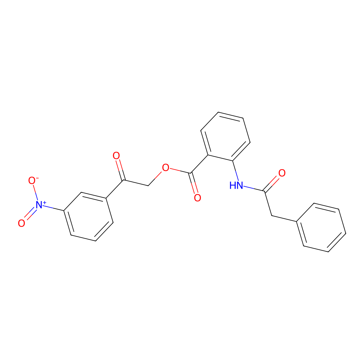 2-(3-Nitrophenyl)-2-oxoethyl 2-[(phenylacetyl)amino]benzoate molecular structure, CAS 332023-97-9