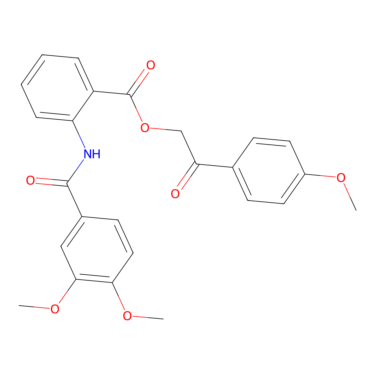 [2-(4-Methoxyphenyl)-2-oxoethyl] 2-[(3,4-dimethoxybenzoyl)amino]benzoate molecular structure, CAS 332024-04-1